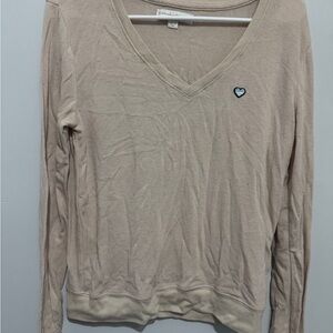 Spiritual Gangster V-Neck Sweater with Heart Patch